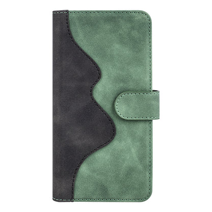 Dual Color Phone Shell for TCL 40R 5G , Splicing Leather Wallet Anti-drop Cover Flip Stand Phone Case