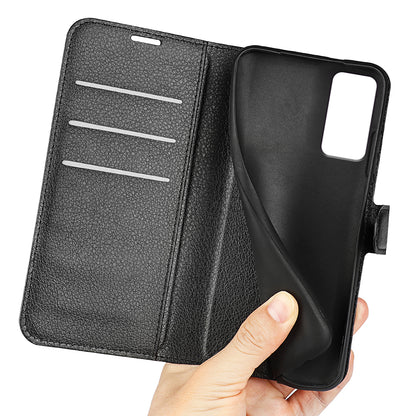 PU Leather Phone Case for TCL 40R 5G , Dustproof Litchi Texture Phone Shell Wallet Stand Flip Cover