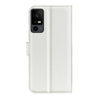 PU Leather Phone Case for TCL 40R 5G , Dustproof Litchi Texture Phone Shell Wallet Stand Flip Cover