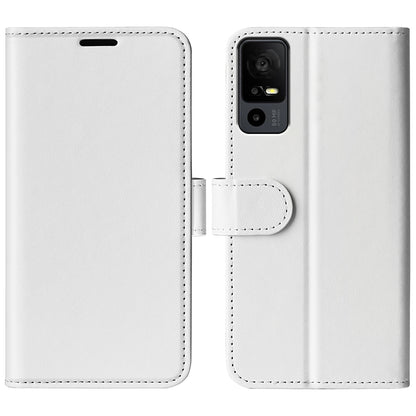 For TCL 40R 5G Anti-Dust Crazy Horse Texture Phone Case PU Leather Wallet Flip Stand Cover
