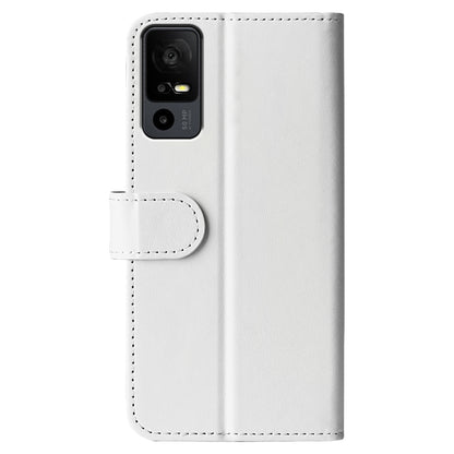For TCL 40R 5G Anti-Dust Crazy Horse Texture Phone Case PU Leather Wallet Flip Stand Cover