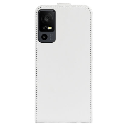 For TCL 40R 5G Vertical Flip Phone Case Crazy Horse Texture Card Holder PU Leather Protective Cover