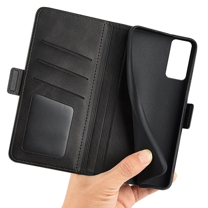 For TCL 40R 5G Anti-Scratch PU Leather Wallet Phone Case Calf Texture Anti-drop Stand Cover