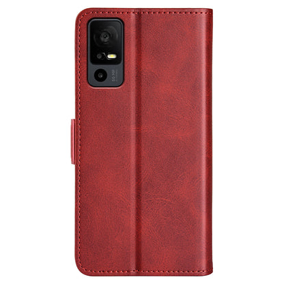 For TCL 40R 5G Anti-Scratch PU Leather Wallet Phone Case Calf Texture Anti-drop Stand Cover