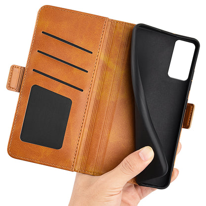 For TCL 40R 5G Anti-Scratch PU Leather Wallet Phone Case Calf Texture Anti-drop Stand Cover