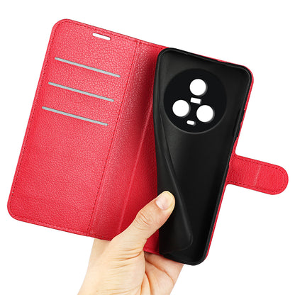 PU Leather Phone Case for Honor Magic5 Dustproof Litchi Texture Phone Shell Wallet Stand Flip Cover