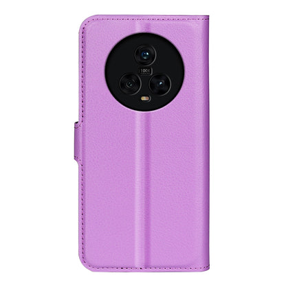 PU Leather Phone Case for Honor Magic5 Dustproof Litchi Texture Phone Shell Wallet Stand Flip Cover
