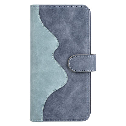Dual Color Phone Shell for Honor Magic5 Splicing Leather Wallet Anti-Drop Cover Flip Stand Phone Case