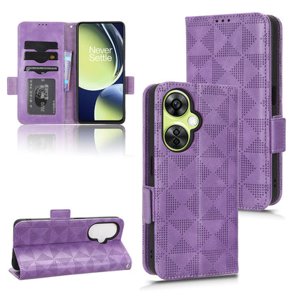 For OnePlus Nord CE 3 Lite 5G / Nord N30 5G Phone Case Imprinted Triangle Stand Wallet PU Leather Cover