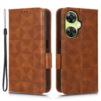For OnePlus Nord CE 3 Lite 5G / Nord N30 5G Phone Case Imprinted Triangle Stand Wallet PU Leather Cover