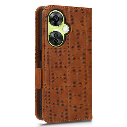 For OnePlus Nord CE 3 Lite 5G / Nord N30 5G Phone Case Imprinted Triangle Stand Wallet PU Leather Cover