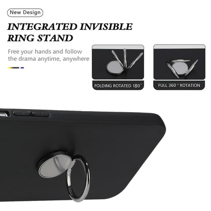 Ring Kickstand Cover for Xiaomi Redmi Note 12 4G Matte TPU Phone Case Works for Magnetic Car Mount