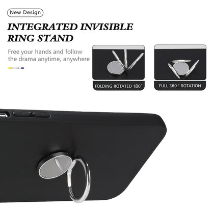Ring Kickstand Cover for Xiaomi Redmi Note 12 4G Matte TPU Phone Case Works for Magnetic Car Mount