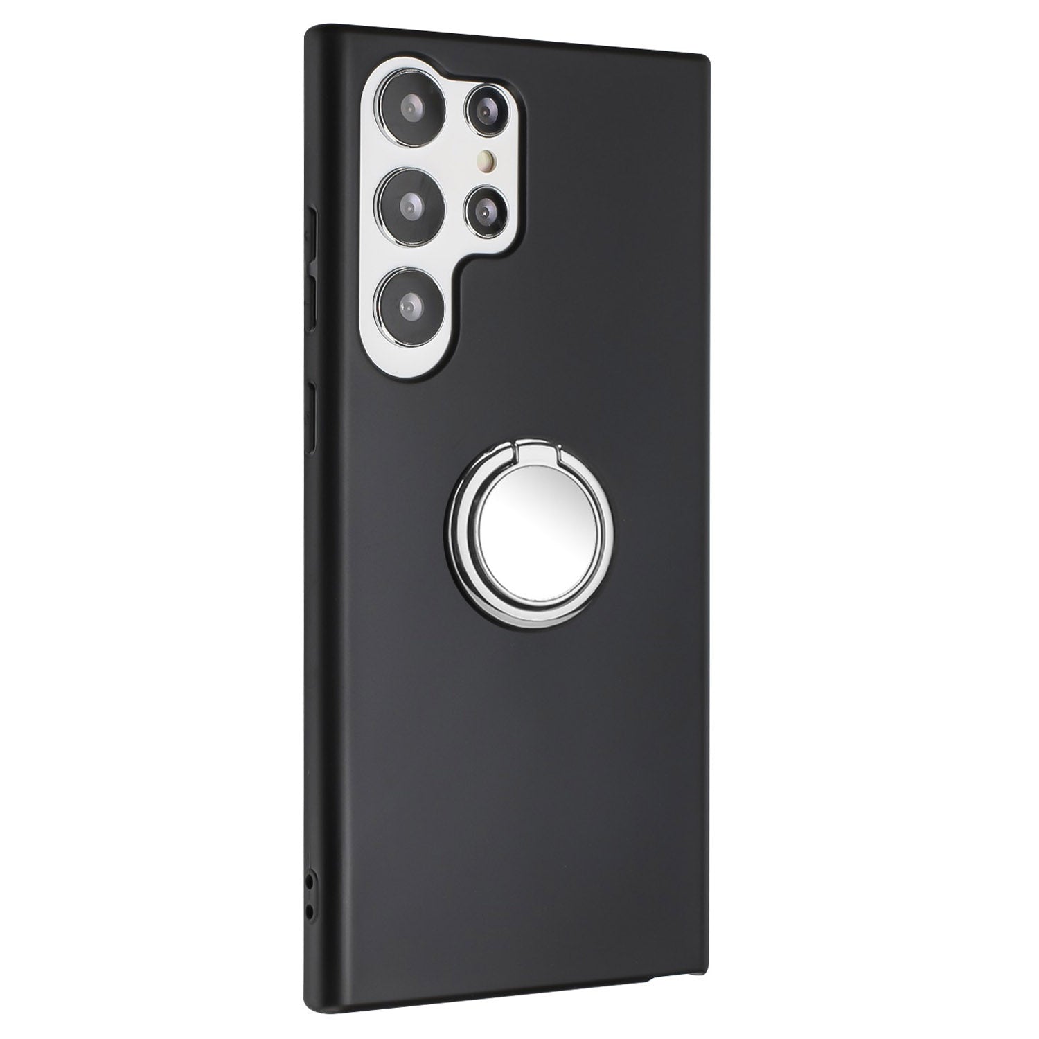TPU Matte Phone Case for Samsung Galaxy S23 Ultra Anti-drop Ring Kickstand Cover Works for Magnetic Car Mount