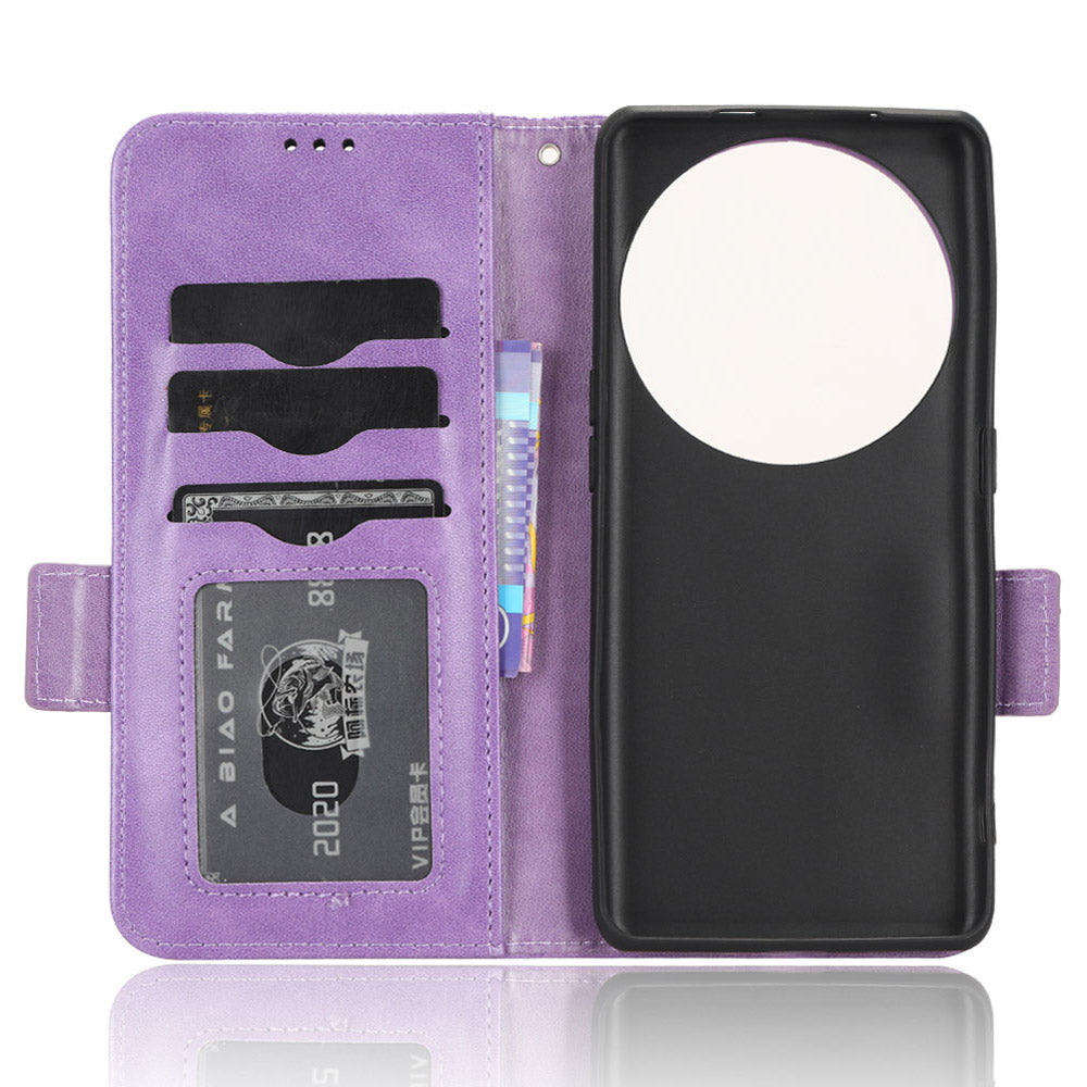 Shockproof PU Leather Phone Case for Oppo Find X6 , Imprinted Triangle Stand Wallet Cover