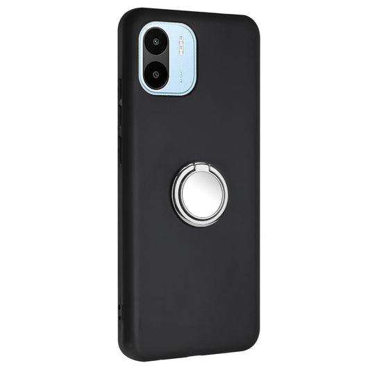 For Xiaomi Redmi A1 4G / A2 4G Soft TPU Back Cover Scratch Resistant Matte Phone Case with Ring Kickstand