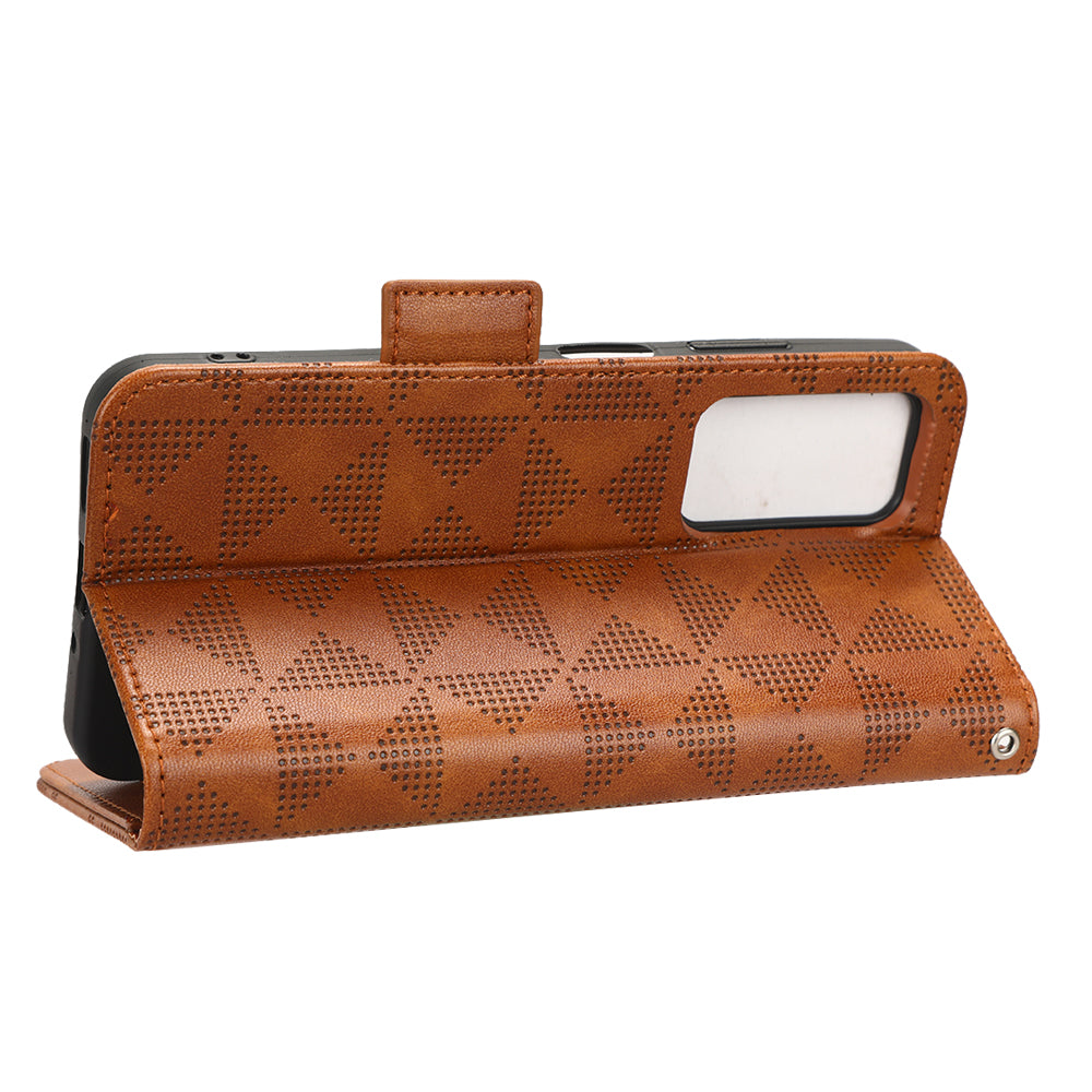 For Blackview A85 Imprinted Triangle Stand Wallet Phone Case TPU+PU Leather Phone Cover