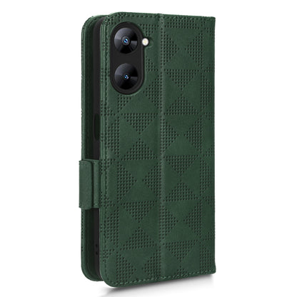 For Realme V30t / V30 5G Shockproof PU Leather Phone Case Imprinted Triangle Stand Wallet Cover
