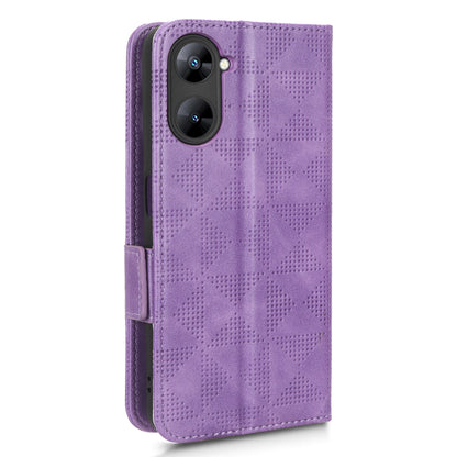 For Realme V30t / V30 5G Shockproof PU Leather Phone Case Imprinted Triangle Stand Wallet Cover