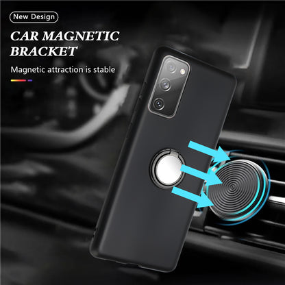 For Samsung Galaxy S20 FE / S20 FE 5G / S20 FE 2022 / S20 Lite Matte TPU Phone Cover with Ring Kickstand