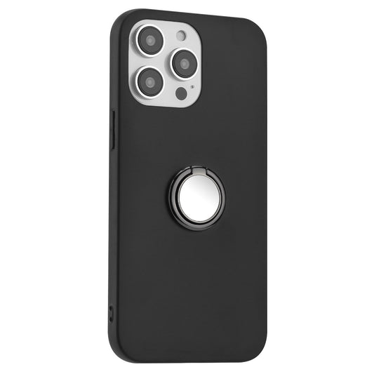 Cellphone Cover for iPhone 14 Pro Ring Kickstand Matte TPU Phone Case Support Car Magnet Mount
