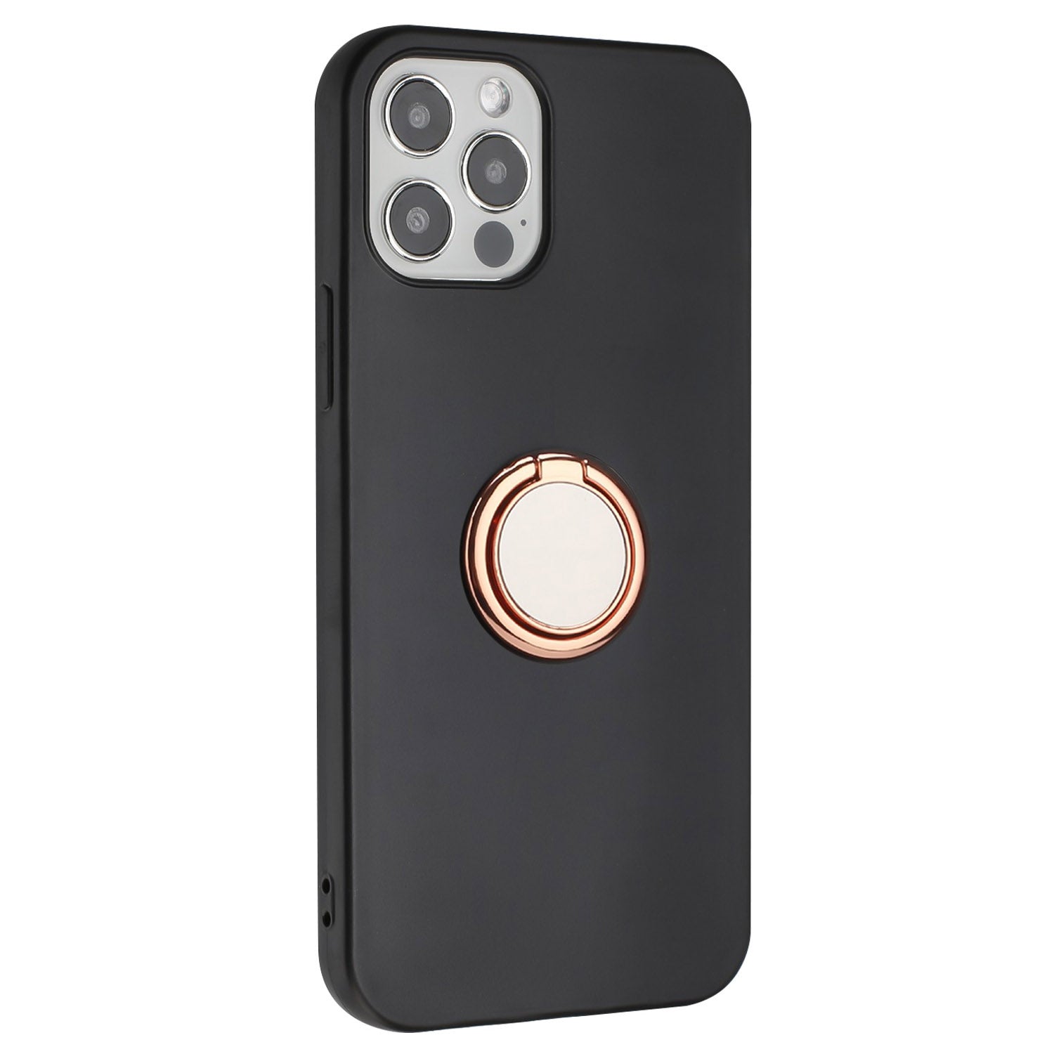 Mobile Phone Shell for iPhone 12 / 12 Pro 6.1 inch Ring Holder Kickstand Matte TPU Cover Support Car Magnet Mount