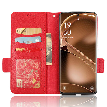 For Oppo Find X6 Pro Litchi Texture PU Leather Case Folio Flip Wallet Stand Phone Cover