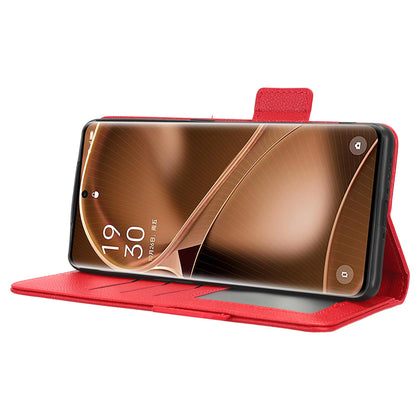 For Oppo Find X6 Pro Litchi Texture PU Leather Case Folio Flip Wallet Stand Phone Cover