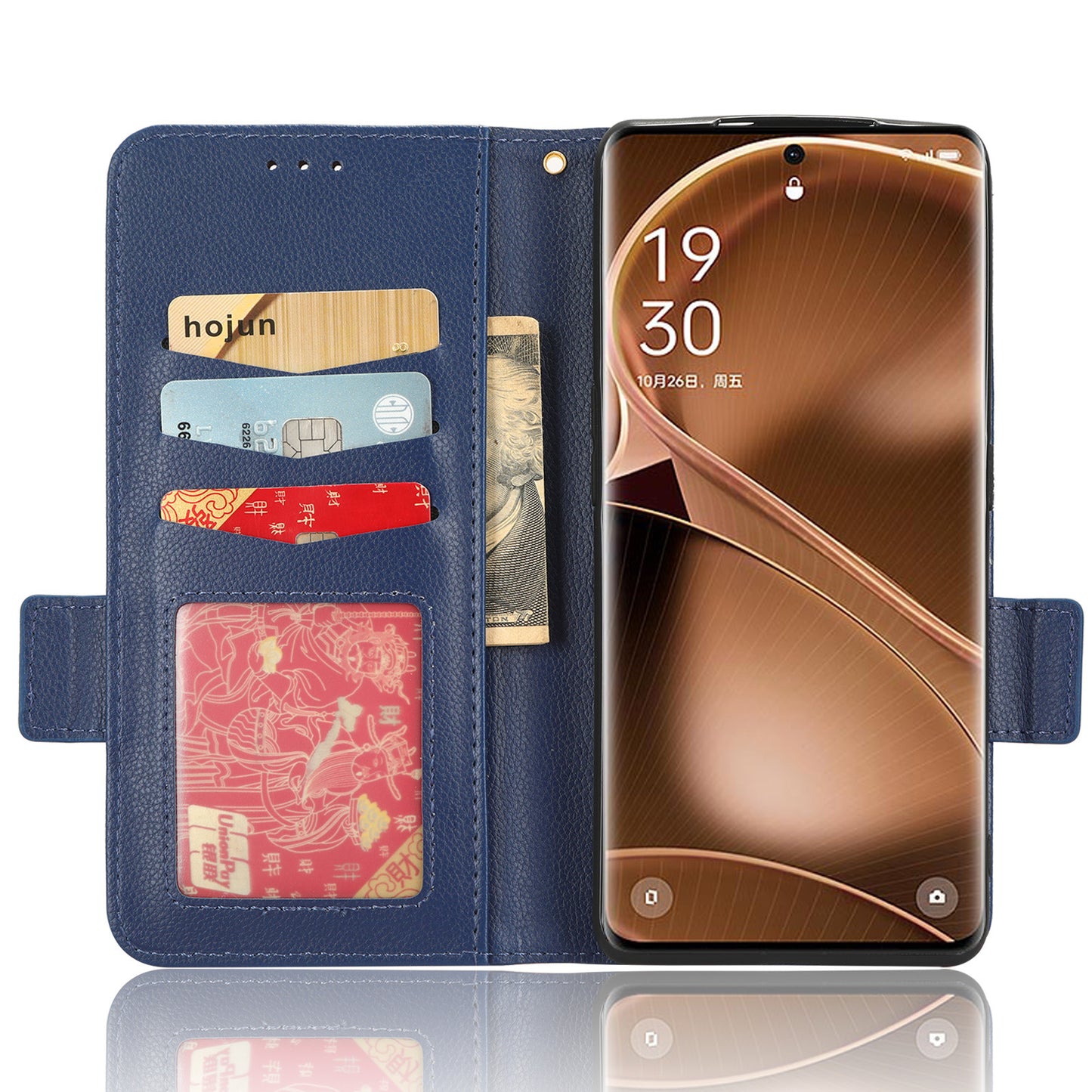 For Oppo Find X6 Pro Litchi Texture PU Leather Case Folio Flip Wallet Stand Phone Cover
