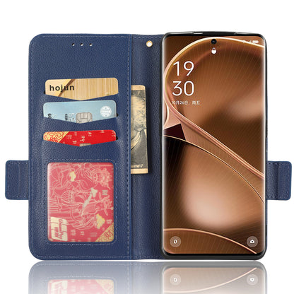 For Oppo Find X6 Pro Litchi Texture PU Leather Case Folio Flip Wallet Stand Phone Cover