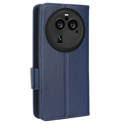 For Oppo Find X6 Pro Litchi Texture PU Leather Case Folio Flip Wallet Stand Phone Cover