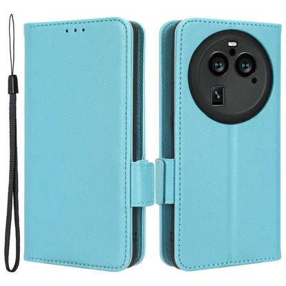 For Oppo Find X6 Pro Litchi Texture PU Leather Case Folio Flip Wallet Stand Phone Cover