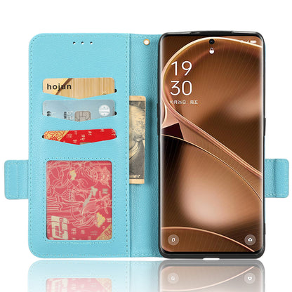 For Oppo Find X6 Pro Litchi Texture PU Leather Case Folio Flip Wallet Stand Phone Cover