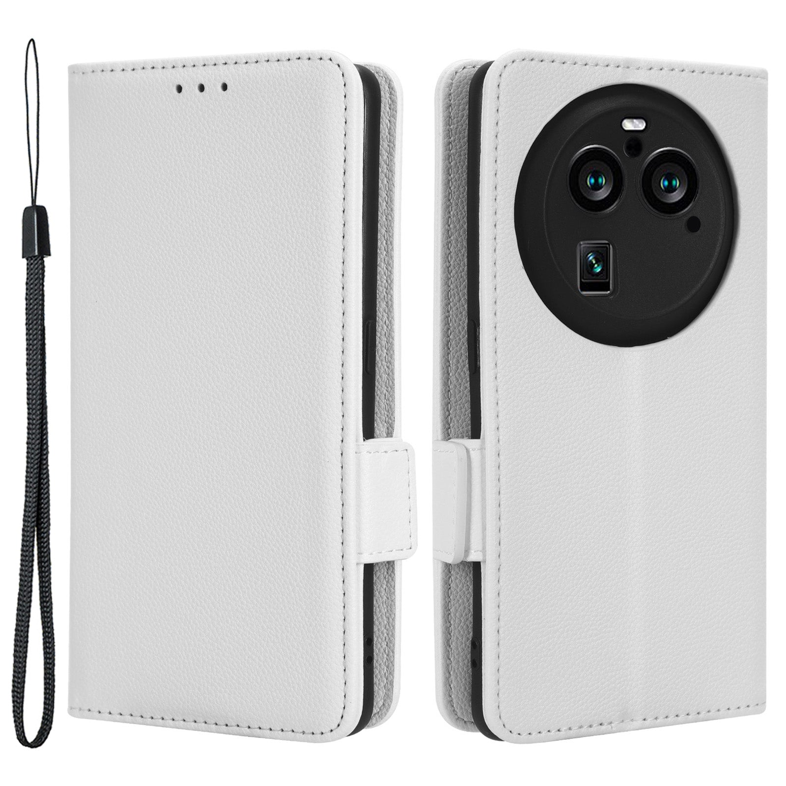 For Oppo Find X6 Pro Litchi Texture PU Leather Case Folio Flip Wallet Stand Phone Cover