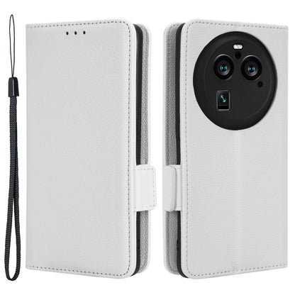 For Oppo Find X6 Pro Litchi Texture PU Leather Case Folio Flip Wallet Stand Phone Cover