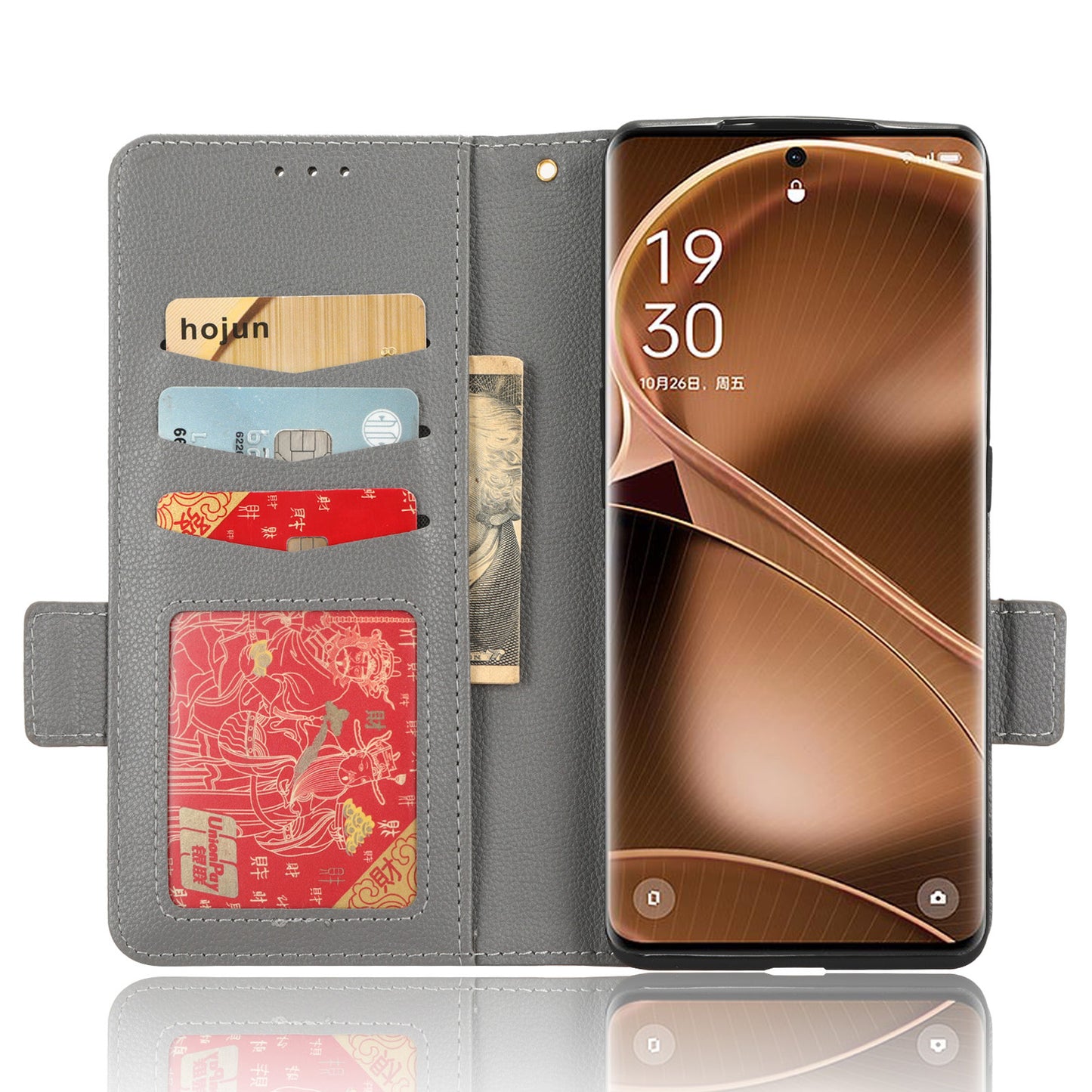 For Oppo Find X6 Pro Litchi Texture PU Leather Case Folio Flip Wallet Stand Phone Cover