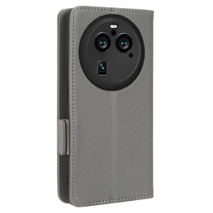 For Oppo Find X6 Pro Litchi Texture PU Leather Case Folio Flip Wallet Stand Phone Cover