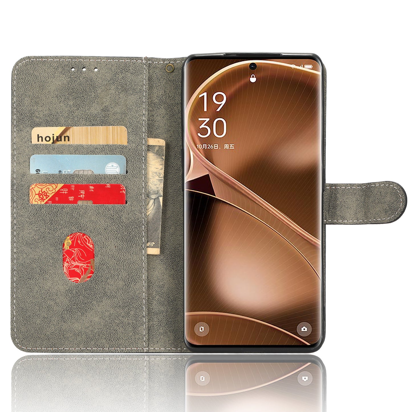 For Oppo Find X6 Pro PU Leather Phone Cover RFID Blocking Wallet Stand Case with Strap