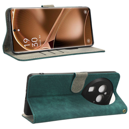 For Oppo Find X6 Pro PU Leather Phone Cover RFID Blocking Wallet Stand Case with Strap