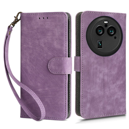 For Oppo Find X6 Pro PU Leather Phone Cover RFID Blocking Wallet Stand Case with Strap