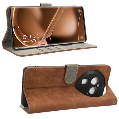 For Oppo Find X6 Pro PU Leather Phone Cover RFID Blocking Wallet Stand Case with Strap