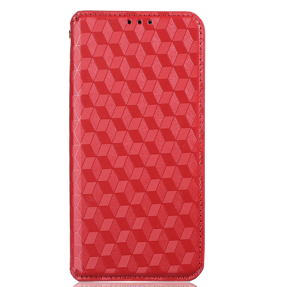 For Oppo Find X6 Pro Imprinted Rhombus Pattern PU Leather+TPU Phone Cover Stand Phone Wallet Case