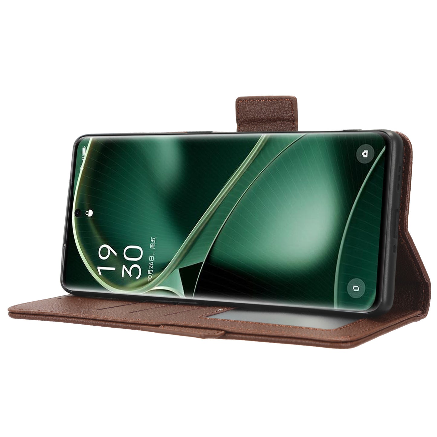 Anti-Dust PU Leather Phone Case for Oppo Find X6 , Litchi Texture Folio Flip Wallet Stand Phone Cover