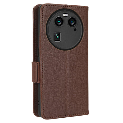 Anti-Dust PU Leather Phone Case for Oppo Find X6 , Litchi Texture Folio Flip Wallet Stand Phone Cover