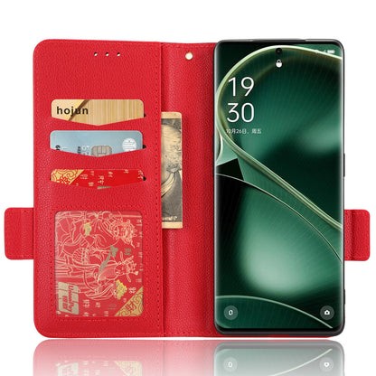 Anti-Dust PU Leather Phone Case for Oppo Find X6 , Litchi Texture Folio Flip Wallet Stand Phone Cover