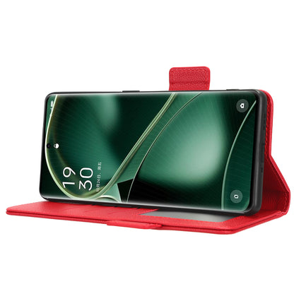 Anti-Dust PU Leather Phone Case for Oppo Find X6 , Litchi Texture Folio Flip Wallet Stand Phone Cover