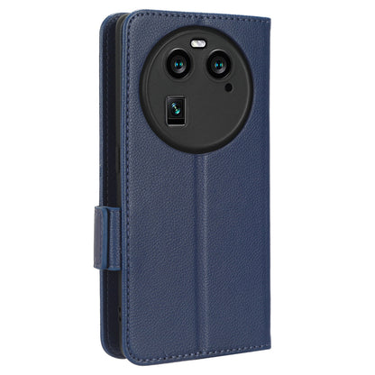 Anti-Dust PU Leather Phone Case for Oppo Find X6 , Litchi Texture Folio Flip Wallet Stand Phone Cover