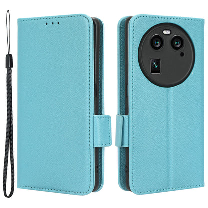 Anti-Dust PU Leather Phone Case for Oppo Find X6 , Litchi Texture Folio Flip Wallet Stand Phone Cover