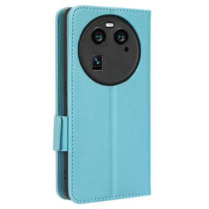 Anti-Dust PU Leather Phone Case for Oppo Find X6 , Litchi Texture Folio Flip Wallet Stand Phone Cover