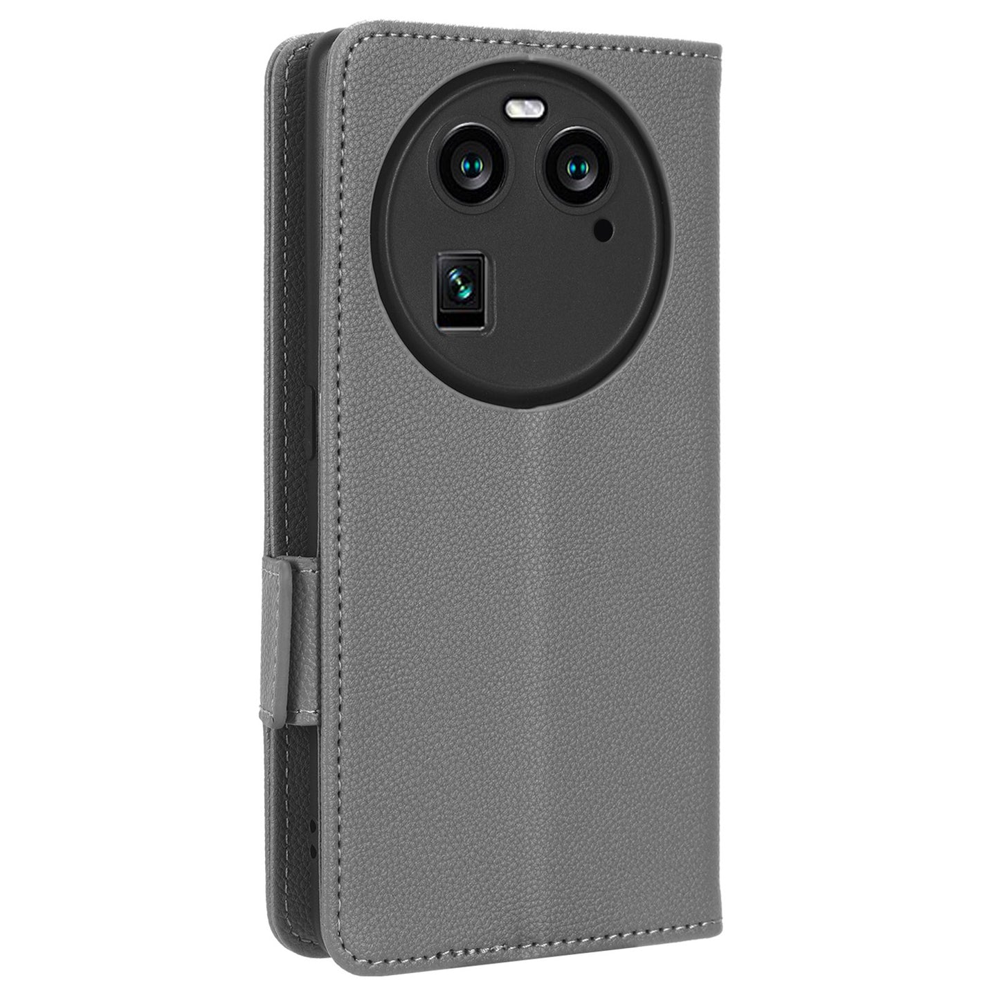 Anti-Dust PU Leather Phone Case for Oppo Find X6 , Litchi Texture Folio Flip Wallet Stand Phone Cover